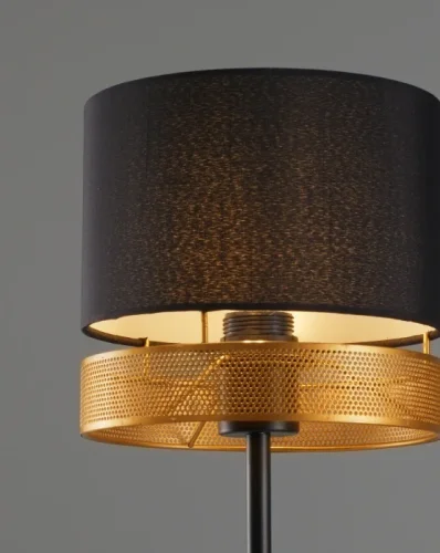 Настольная лампа Gela V10632-1T Moderli золотая чёрная 1 лампа, основание чёрное металл в стиле современный лофт  фото 3